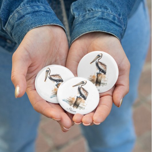 De houding van de pelikaan button flesopener