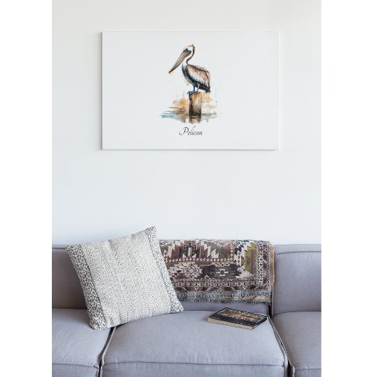 De houding van de pelikaan canvas afdruk