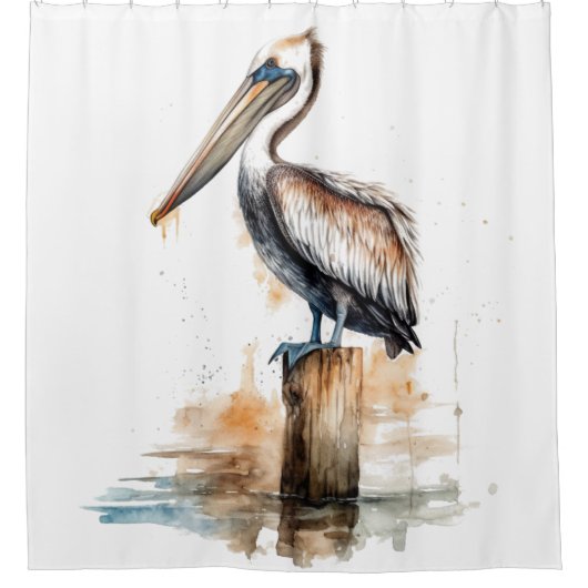 De houding van de pelikaan douchegordijn (Voorkant)