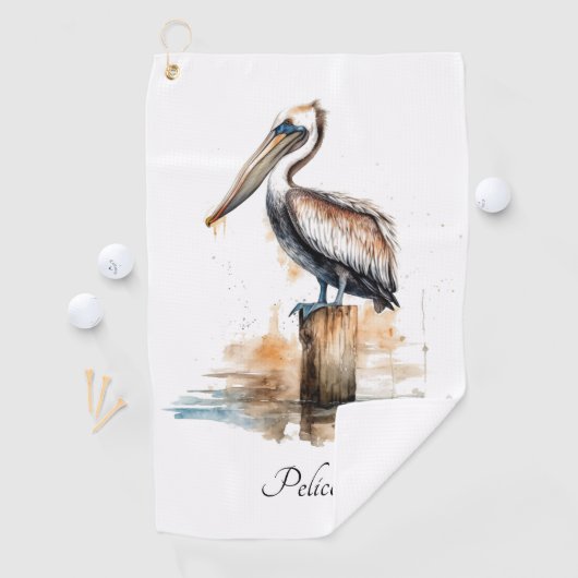 De houding van de pelikaan golfhanddoek (Insitu)