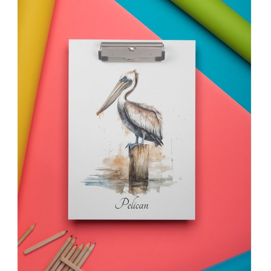 De houding van de pelikaan klembord