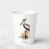 De houding van de pelikaan papieren bekers (Achterkant)
