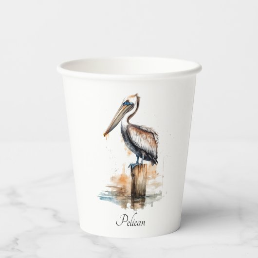 De houding van de pelikaan papieren bekers (Achterkant)