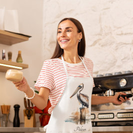 De houding van de pelikaan schort