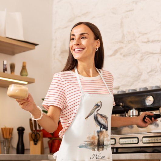 De houding van de pelikaan schort