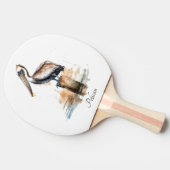 De houding van de pelikaan tafeltennisbatje (Zijkant)