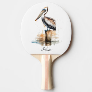 De houding van de pelikaan tafeltennisbatje