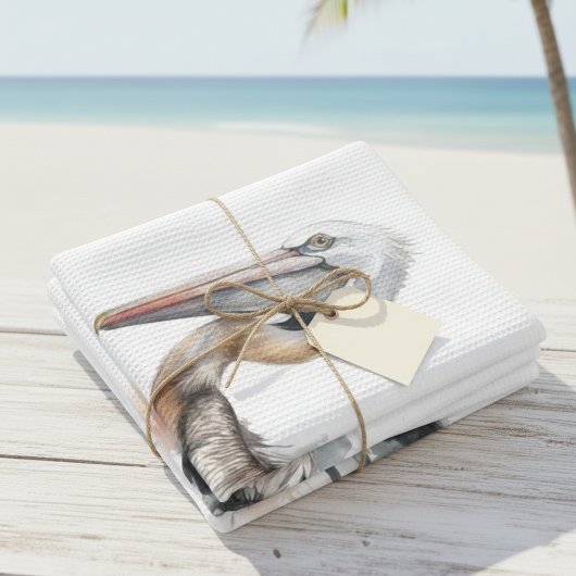 De houding van de pelikaan theedoek