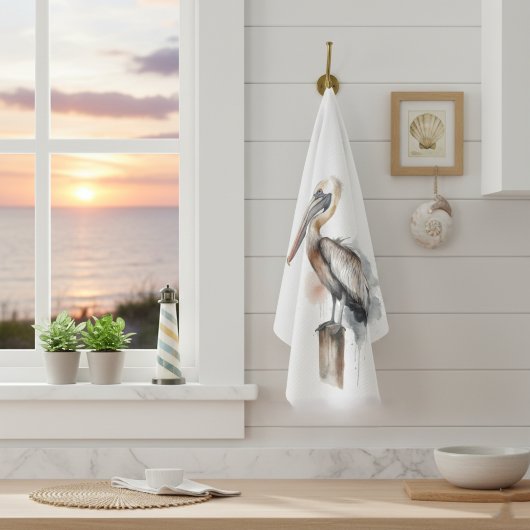 De houding van de pelikaan theedoek