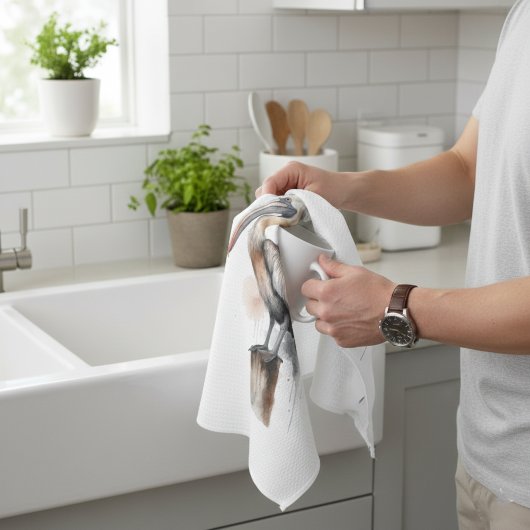 De houding van de pelikaan theedoek