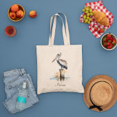 De houding van de pelikaan tote bag