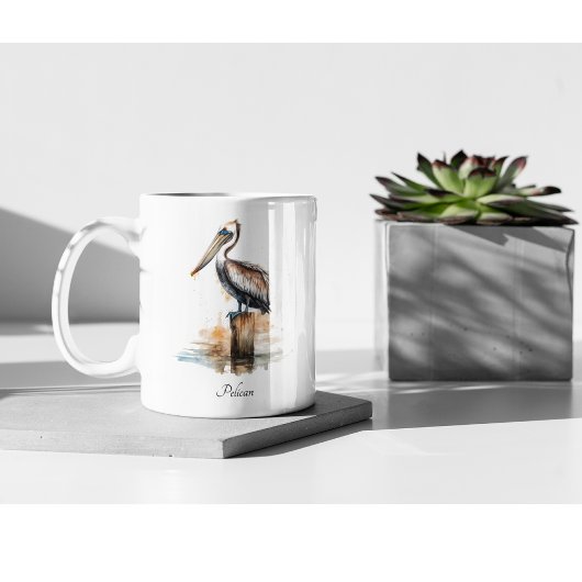 De houding van de pelikaan tweekleurige koffiemok
