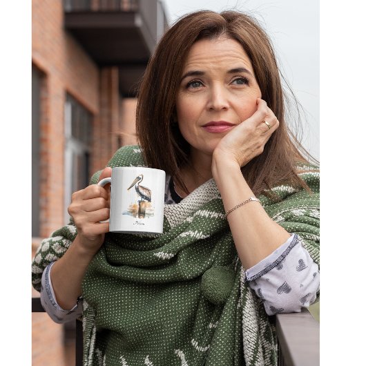 De houding van de pelikaan tweekleurige koffiemok