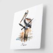 De houding van de pelikaan vierkante klok (Hoek)