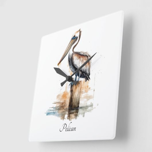 De houding van de pelikaan vierkante klok (Hoek)