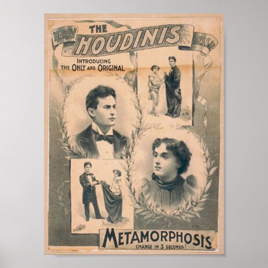 De Houdinis, 'Metamorfose in 3 seconden' Poster (Voorkant)
