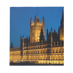 De Houses of Parliament 's nachts in de stad Notitieblok