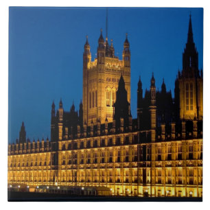 De Houses of Parliament 's nachts in de stad Tegeltje
