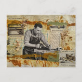 De houtbewerker collage briefkaart (Voorkant)