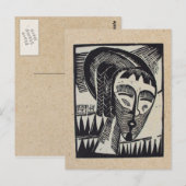 De houtdrukbriefkaart van Erich Heckel Briefkaart (Voorkant / Achterkant)