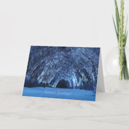 De Houten (Blauwe)" Kerstkaart van de Feestdagen Kaart