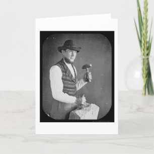 De Houten hamer Daguerreotype 1850 van de Holding Kaart