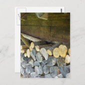 De houten stapel briefkaart (Voorkant / Achterkant)