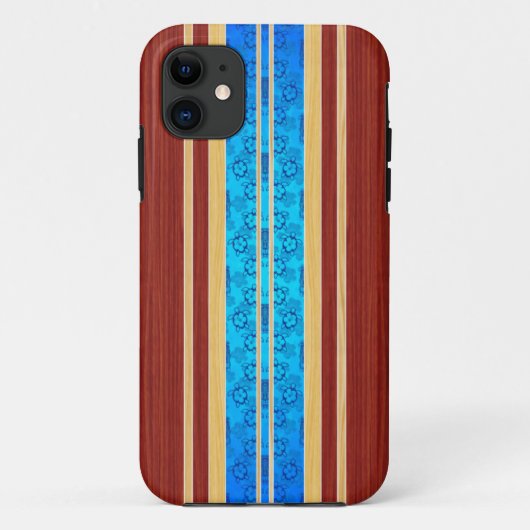 De Houten Surfplank van Hawiian Faux van Tiki Case-Mate iPhone Case (Achterkant)