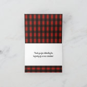 De houthakker draagt het Baby shower van de Bedankkaart (Binnen)