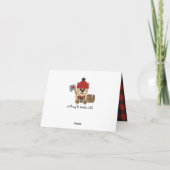 De houthakker draagt het Baby shower van de Bedankkaart (Achterkant)