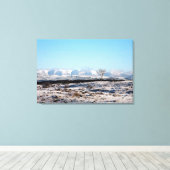 De Howgill krijgt de winter England Holiday Card Canvas Afdruk (Insitu (Houten vloer))