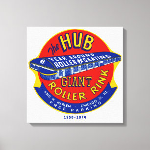 De Hub Roller Rink Chicago/Norridge Illinois Canvas Afdruk