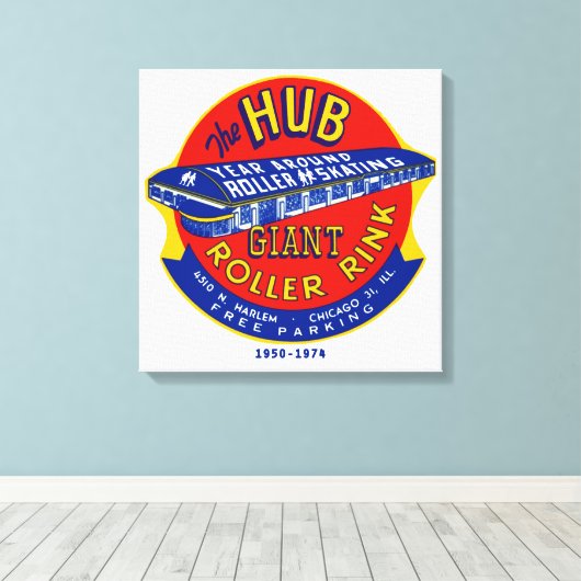 De Hub Roller Rink Chicago/Norridge Illinois Canvas Afdruk (Insitu (Houten vloer))