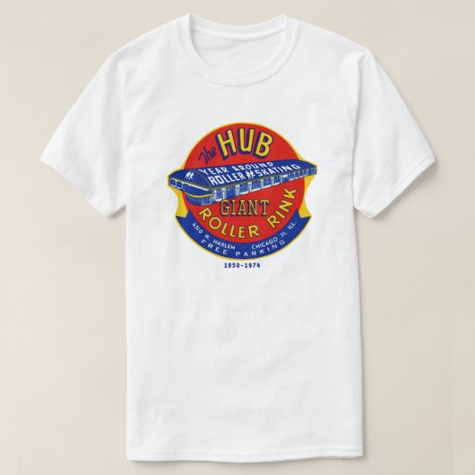 De Hub Roller Rink Chicago/Norridge Illinois T-shirt (Design voorkant)