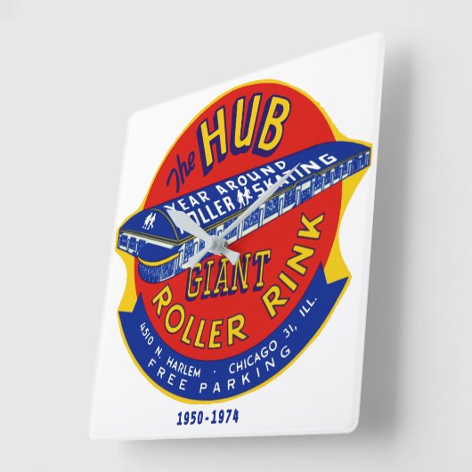 De Hub Roller Rink, Norridge Illinois Vierkante Klok (Hoek)