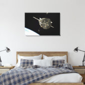 De Hubble ruimtetelescoop in een baan boven de aar Canvas Afdruk (Insitu (Slaapkamer))