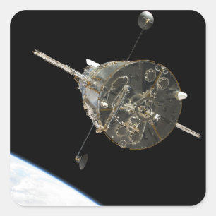 De Hubble ruimtetelescoop in een baan boven de aar Vierkante Sticker