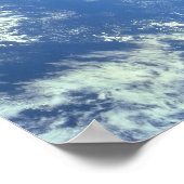 De Hubble Ruimtetelescoop met een blauwe aarde Poster (Hoek)