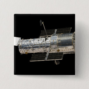 De Hubble ruimtetelescoop Vierkante Button 5,1 Cm