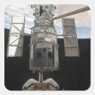De Hubble Space Telescope Space Shuttle Atlant Vierkante Sticker