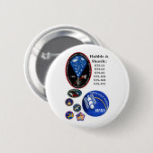 De Hubble Telescope en de Shuttle Ronde Button 5,7 Cm (Voorkant /achterkant)