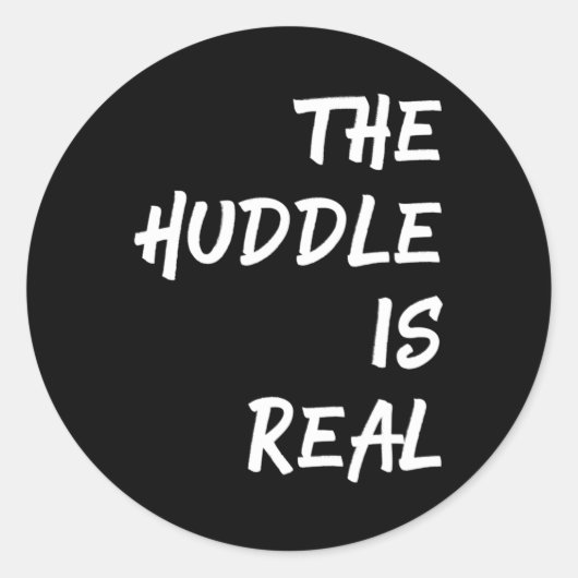 De Huddle is Real Fun Football voor Herfst Ronde Sticker (Voorkant)