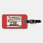 De huid staat op sneeuw door een paar Posters Bagagelabel (Voorkant horizontaal)