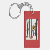 De huid staat op sneeuw door een paar Posters Sleutelhanger (Voorkant Links)