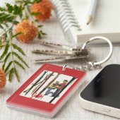 De huid staat op sneeuw door een paar Posters Sleutelhanger (Voorkant Rechts)