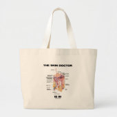 De huidarts is er (dermatologische houding). grote tote bag (Voorkant)