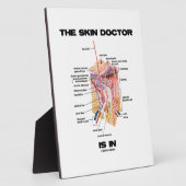 De huidarts is in behandeling (anatomie dermatolog fotoplaat (Zijkant)