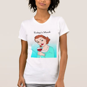 De huidige humor van de Mood, grappige wijn Retro  T-shirt