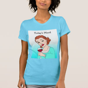 De huidige humor van de Mood, grappige wijn Retro  T-shirt