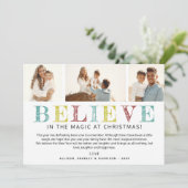 De huidige kerstfoto's 'GELOVEN' Collage Feestdagenkaart (Staand voorkant)